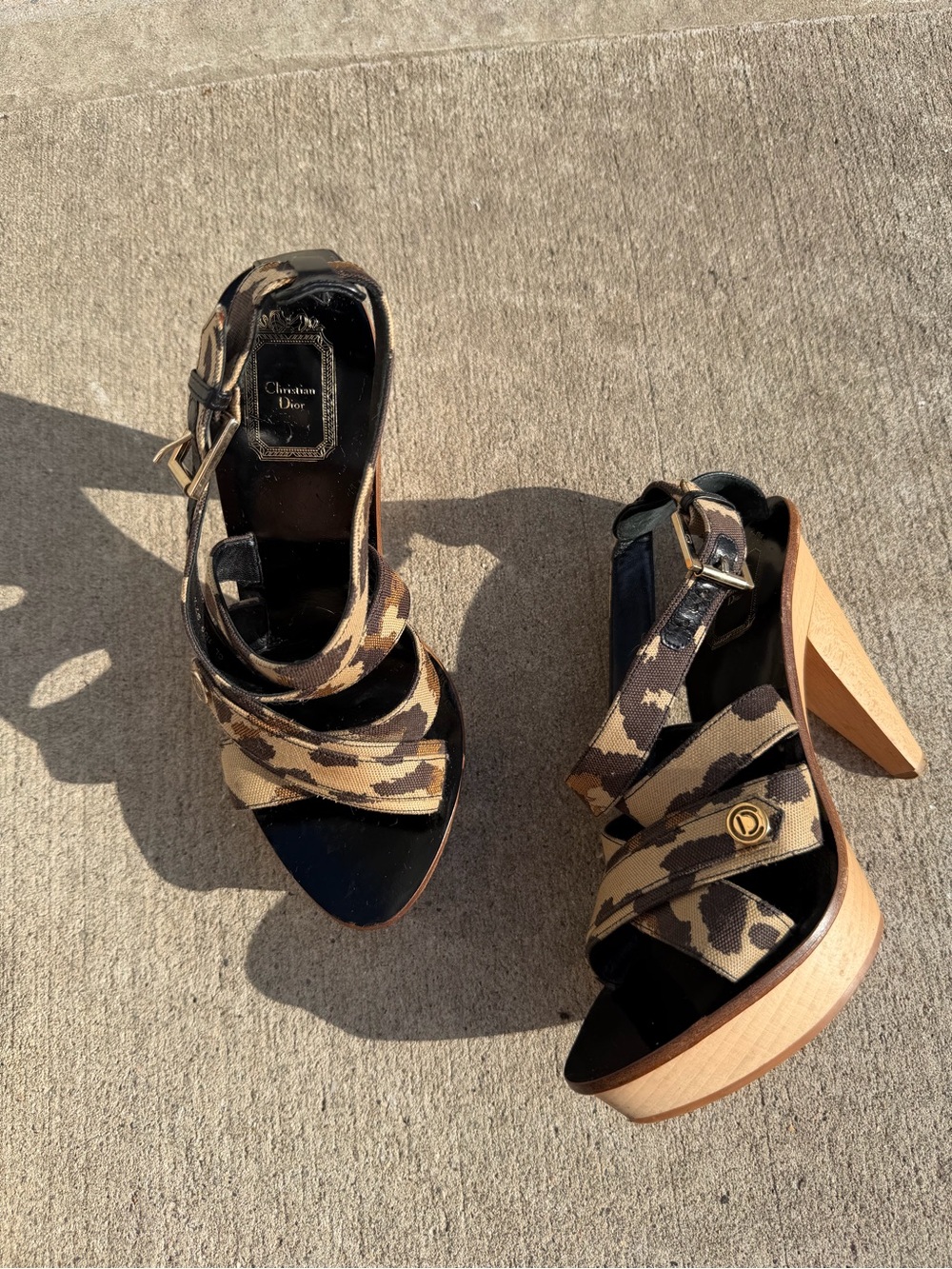 Y2K Dior Camouflage Platform Sandals with Logo